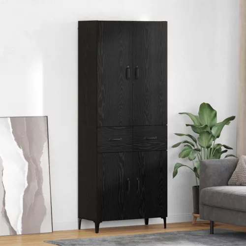 vidaXL Magasfiú fiókkal Fekete tölgy 69,5 x 34 x 180 cm Faanyag