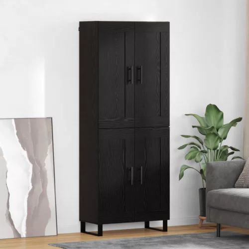vidaXL Magasfiú Fekete tölgy 69,5 x 34 x 180 cm Faanyag