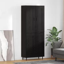 vidaXL Magasfiú 2 pcs Fekete tölgy Faanyag