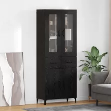   vidaXL Magasfiú fiókkal Fekete tölgy 69,5 x 34 x 180 cm Faanyag