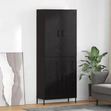 vidaXL Magasfiú Fekete tölgy 69,5 x 34 x 180 cm Faanyag
