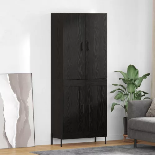 vidaXL Magasfiú Fekete tölgy 69,5 x 34 x 180 cm Faanyag