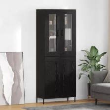 vidaXL Magasfiú Fekete tölgy 69,5 x 34 x 180 cm Faanyag