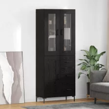   vidaXL Magasfiú fiókkal 2 pcs Fekete tölgy 69,5 x 34 x 180 cm Faanyag