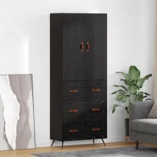   vidaXL Magasfiú fiókkal Fekete tölgy 69,5 x 34 x 180 cm Faanyag