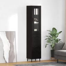   vidaXL Magasfiú fiókkal Fekete tölgy 34,5 x 34 x 180 cm Faanyag
