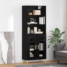 vidaXL Magasfiú Fekete tölgy 69,5 x 32,5 x 180 cm Faanyag