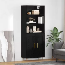   vidaXL Magasfiú fiókkal Fekete tölgy 69,5 x 34 x 180 cm Faanyag