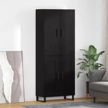 vidaXL Magasfiú 2 pcs Fekete tölgy 69,5 x 34 x 180 cm