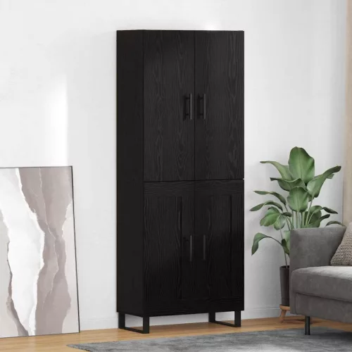 vidaXL Magasfiú 2 pcs Fekete tölgy 69,5 x 34 x 180 cm