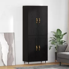 vidaXL Magasfiú Fekete tölgy 69,5 x 34 x 180 cm Faanyag