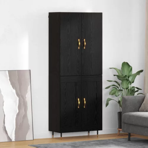 vidaXL Magasfiú Fekete tölgy 69,5 x 34 x 180 cm Faanyag