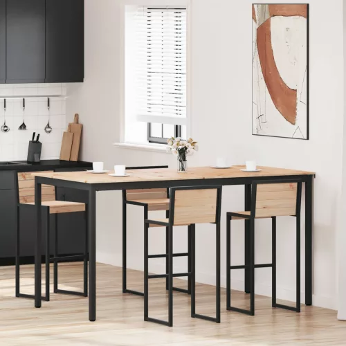 vidaXL Bárasztal Természetes 110 x 55 x 105 cm Tömör fenyőfa