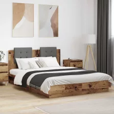   vidaXL Ágykeret támlával fejtámlával Öreg fa 160 x 200 cm Faanyag