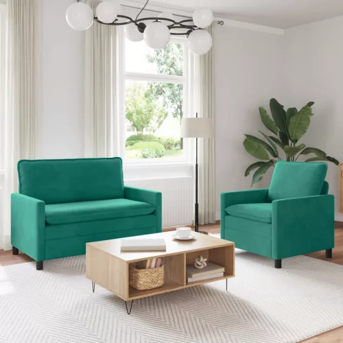vidaXL Kanapé Szett 2 pcs Türkiz Bársony