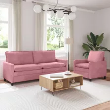 vidaXL Kanapé Szett 2 pcs Rózsaszín Bársony