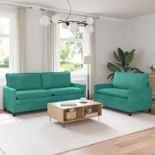 vidaXL Kanapé Szett 2 pcs Türkiz Bársony