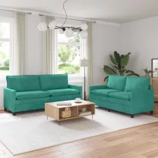 vidaXL Kanapé Szett 2 pcs Türkiz Bársony