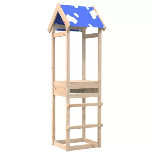vidaXL Játék Torny Barna 52,5 x 46,5 x 195 cm Tömör fenyőfa