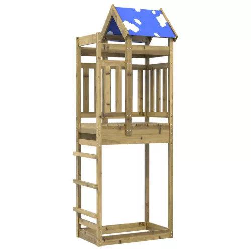 vidaXL Játék Torny Barna 85 x 52,5 x 239 cm Szilárd Impregnált Fa