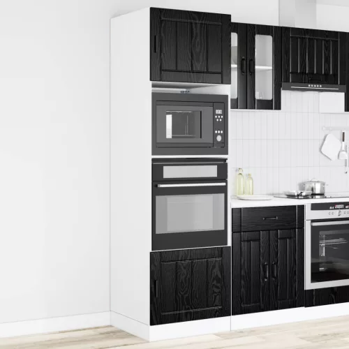 vidaXL Konyhaszekrény Fekete tölgy 60 x 57 x 207 cm Faanyag