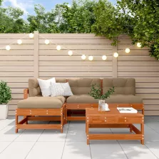 vidaXL Kerti lounge szett 5 pcs Viaszbarna Tömör Fenyőfa