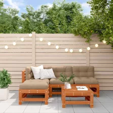 vidaXL Kerti lounge szett 5 pcs Viaszbarna Tömör fenyő