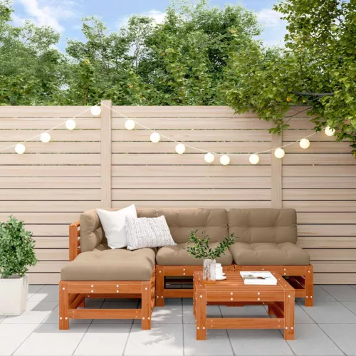 vidaXL Kerti lounge szett 5 pcs Viaszbarna Tömör fenyő
