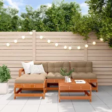   vidaXL Kerti lounge szett 5 pcs Gyantás Barna Fenyő Tömör Fenyőfa