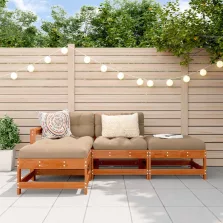 vidaXL Kerti lounge szett 4 pcs Viaszbarna Tömör Fenyőfa