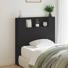   vidaXL Fejtámla LED -es lámpákkal Fekete 100 x 16,5 x 103,5 cm Faanyag