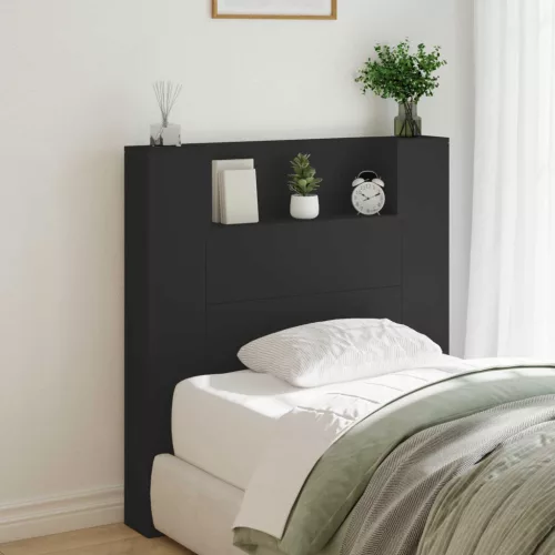 vidaXL Fejtámla LED -es lámpákkal Fekete 100 x 16,5 x 103,5 cm Faanyag