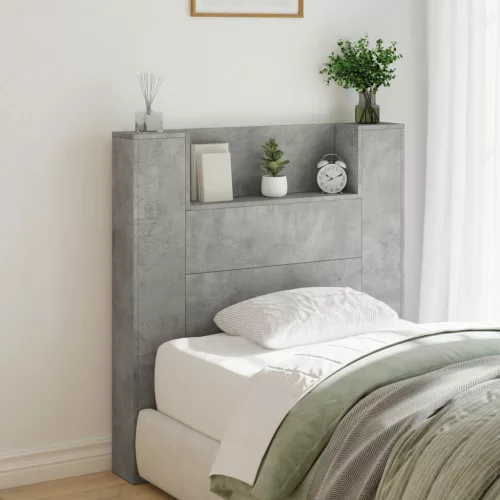 vidaXL Fejtámla polcokkal Beton Szürke 100 x 16,5 x 103,5 cm Faanyag