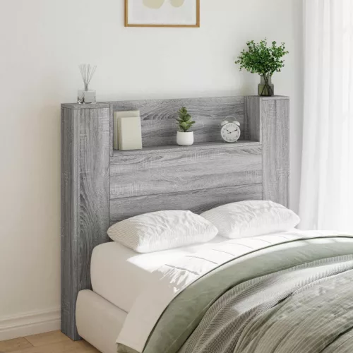vidaXL Fejtámla polcokkal Szürke Sonoma 120 x 16,5 x 103,5 cm Faanyag