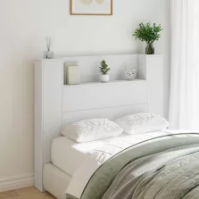   vidaXL Fejtámla LED -es lámpákkal Fehér 120 x 16,5 x 103,5 cm Faanyag