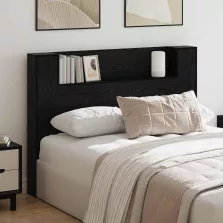   vidaXL Fejtámla polcokkal Fekete tölgy 140 x 17 x 104,5 cm Faanyag