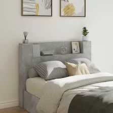   vidaXL Fejtámla polcokkal Beton Szürke 140 x 16,5 x 103,5 cm Faanyag