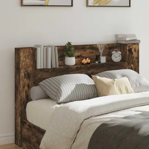 vidaXL Fejtámla polcokkal Füstölt tölgy 160 x 16,5 x 103,5 cm Faanyag