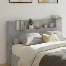  vidaXL Fejtámla polcokkal Beton Szürke 160 x 16,5 x 103,5 cm Faanyag