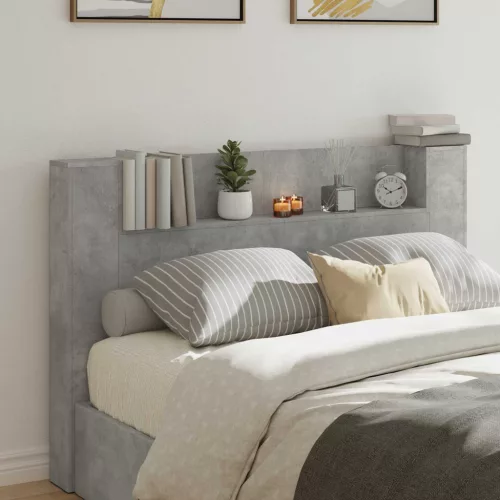 vidaXL Fejtámla polcokkal Beton Szürke 160 x 16,5 x 103,5 cm Faanyag