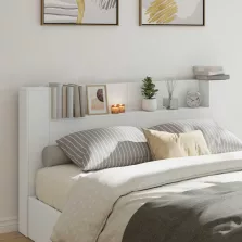   vidaXL Fejtámla LED -es lámpákkal Fehér 180 x 16,5 x 103,5 cm Faanyag