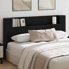   vidaXL Fejtámla polcokkal Fekete tölgy 180 x 17 x 104,5 cm Faanyag