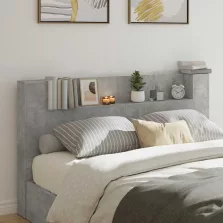   vidaXL Fejtámla polcokkal Beton Szürke 180 x 16,5 x 103,5 cm Faanyag