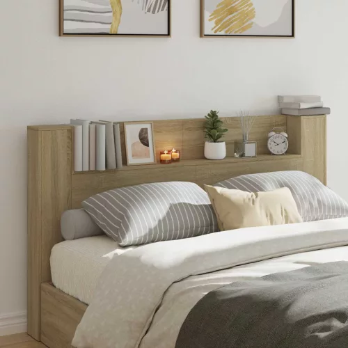 vidaXL Fejtámla polcokkal Sonoma tölgy 180 x 16,5 x 103,5 cm Faanyag