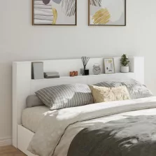   vidaXL Fejtámla LED -es lámpákkal Fehér 200 x 16,5 x 103,5 cm Faanyag