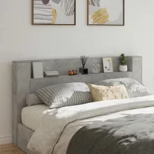   vidaXL Fejtámla polcokkal Beton Szürke 200 x 16,5 x 103,5 cm Faanyag