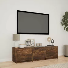   vidaXL LED-es tévéállvány Füstölt Tölgy 140 x 34 x 40 cm Mérnöki fa
