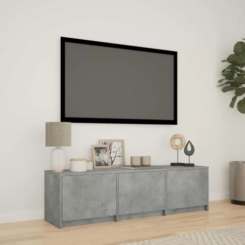 vidaXL LED-es tévéállvány Beton Szürke 140 x 34 x 40 cm Mérnöki fa