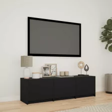   vidaXL LED-es tévéállvány LED-del Fekete 140 x 34 x 40 cm Mérnöki fa