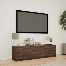   vidaXL LED-es tévéállvány Barna tölgy 140 x 34 x 40 cm Mérnöki fa